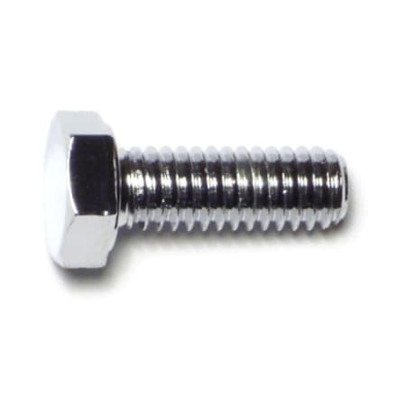 Midwest Fastener Grade 5, 5/16"-18 Hex Head Cap Screw, Chrome Plated Steel, 7/8 in L, 10 PK 74083